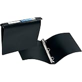 Avery&reg; Hanging Storage 3 Ring Binder, 1" Round Rings, 1 Black Binder | For Everyday School, Home and Office Use, Built-In Hangers for Standard Files, Spine Label Holder, Non-Stick Print Protection