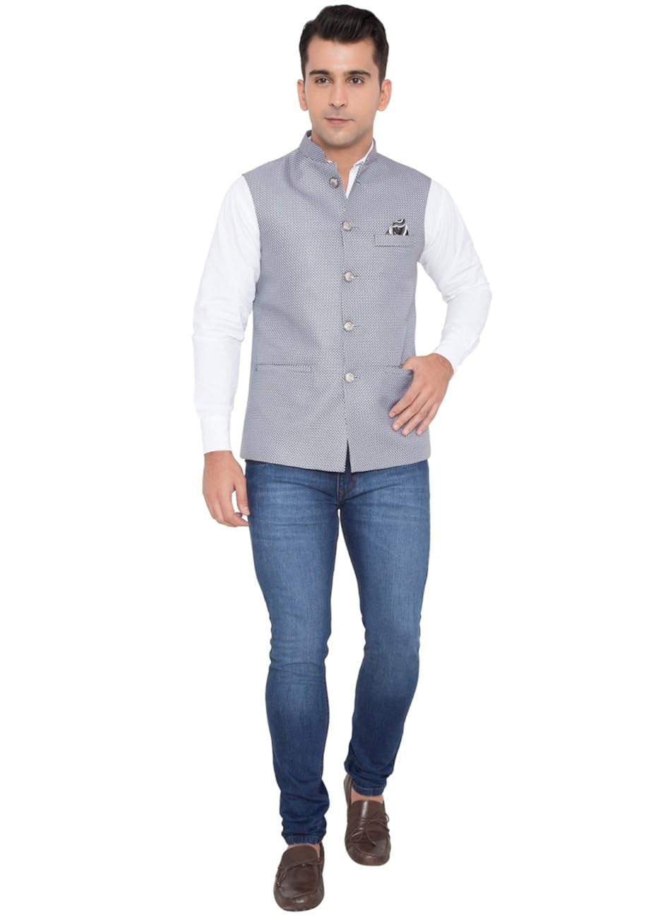 shopybucket men's blended fabric nehru jacket/waistcoat/modi jacket