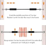 Trintion Pull Up Bar Doorway Adjustable 60-100 cm Stainless Steel Fitness view 5