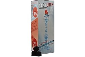 CocoUrth 100% Natural Hookah Coconut Shell Charcoal Big Cube 26x26x26mm 192 PCS Electric Burner Briquettes Used Also for Cooking, Grilling, Barbecuing, Incense Narguile Coal (3kg)
