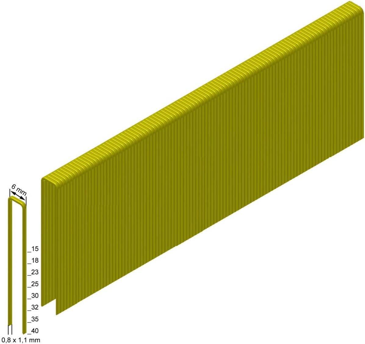 Prebena ES40CNKHA Staples Set of 2000, Resinated, 0.8 x 1.1 mm