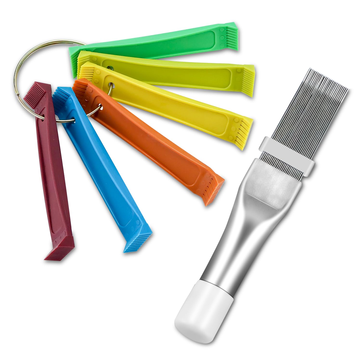 thumbnail image 2 of Cueiha FCR6 Fin Comb Tool Set, Different Fin Comb Set Plastic Colored AC Radiator Fin Comb Tool Set Different Set Plastic Colored Ac Radiator Straightener Condenser Coil Clean Evaporator Practical Design 2 of 10