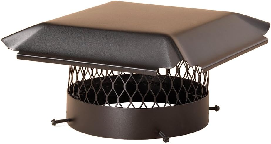 Draft King CBC8 Round Black Bolt On Galvanized Steel Single Flue Chimney Cap for Use in California and Oregon