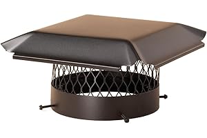 HY-C Draft King CBC16 Round Bolt On Black Galvanized Steel Single Flue Chimney Cap for Use in California and Oregon, 16" Diameter