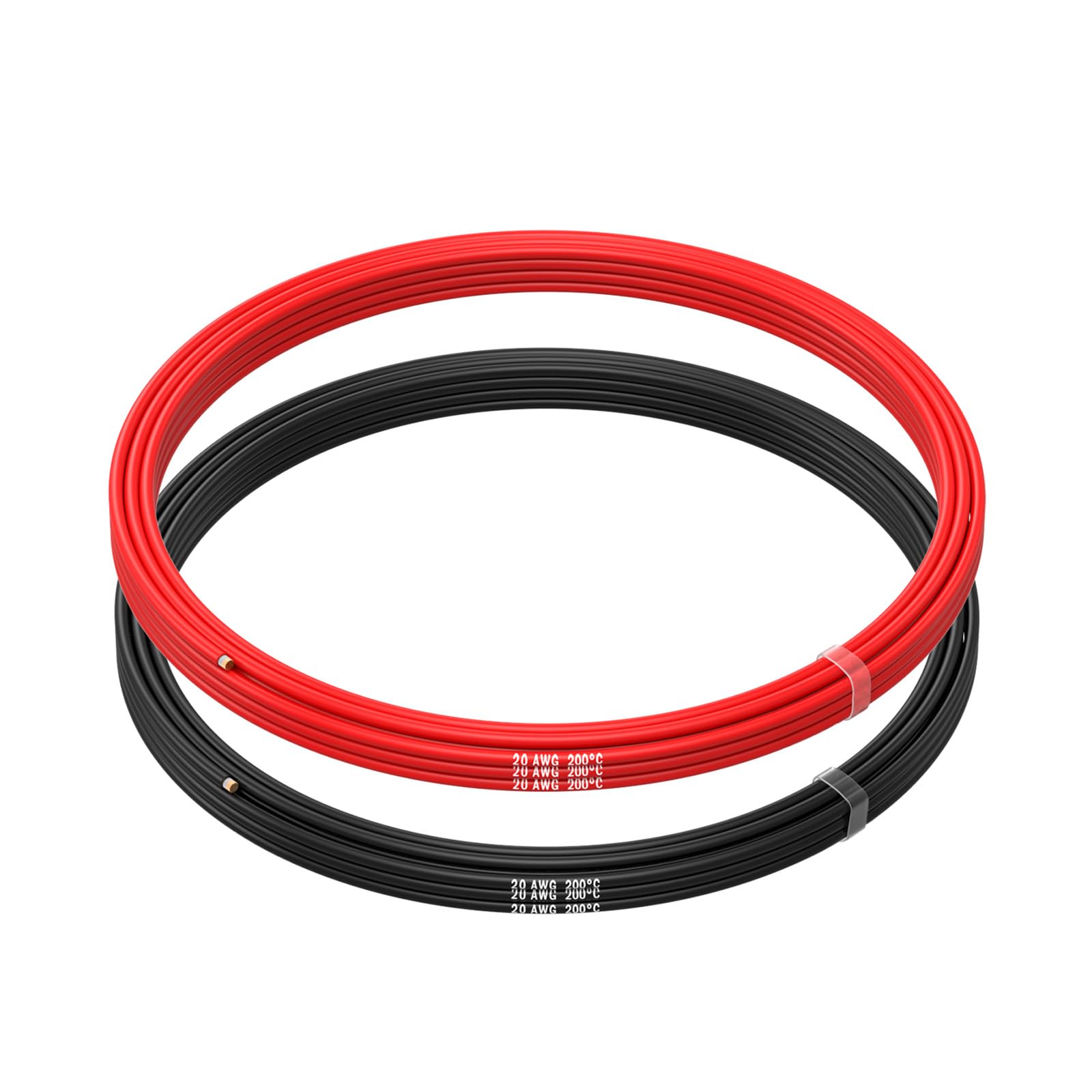 20 AWG Silicone Wire by MMOBIEL – 20 Gauge Tinned Copper Cable, 2 x 8.2ft (2.5m) 1 Red & 1 Black, Flexible High Temp Wire for Electrical Repair, RC, LED, Sensors, Automotive, Speaker, DIY, Arduino