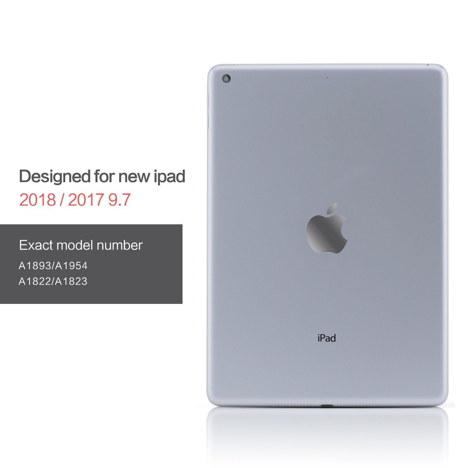 New iPad 9.7 Case 2018/2017, Dopup Premium Leather Case with Translucent Hard Back, Multiple Viewing Angles Stand, Tri-fold Cover Case for Apple ipad 9.7 2018/2017 (Tropical Fruit)