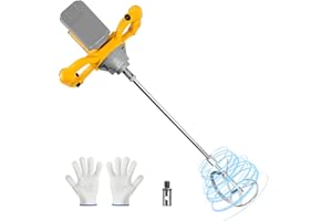 HLIEPIHA Cordless Cement Mixer for Dewalt 20v Battery, 1200W Electric Concrete Mixer, Portable Mortar Mixer with 6 Speed, Handheld Mud Mixer for Mortar, Fodder, Paint, Plaster, Thinset