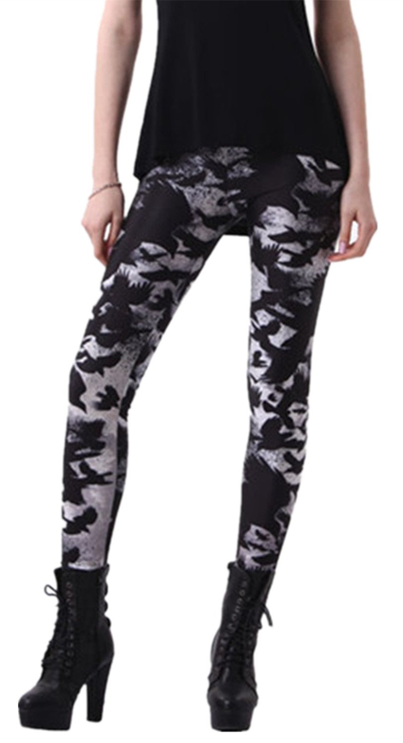 Tamskyt Women's Full Length Yoga Leggings Fitness Running Pilates Tights Gym Skinny Pants 8/10 / 12 Stretchy (Black Crow)