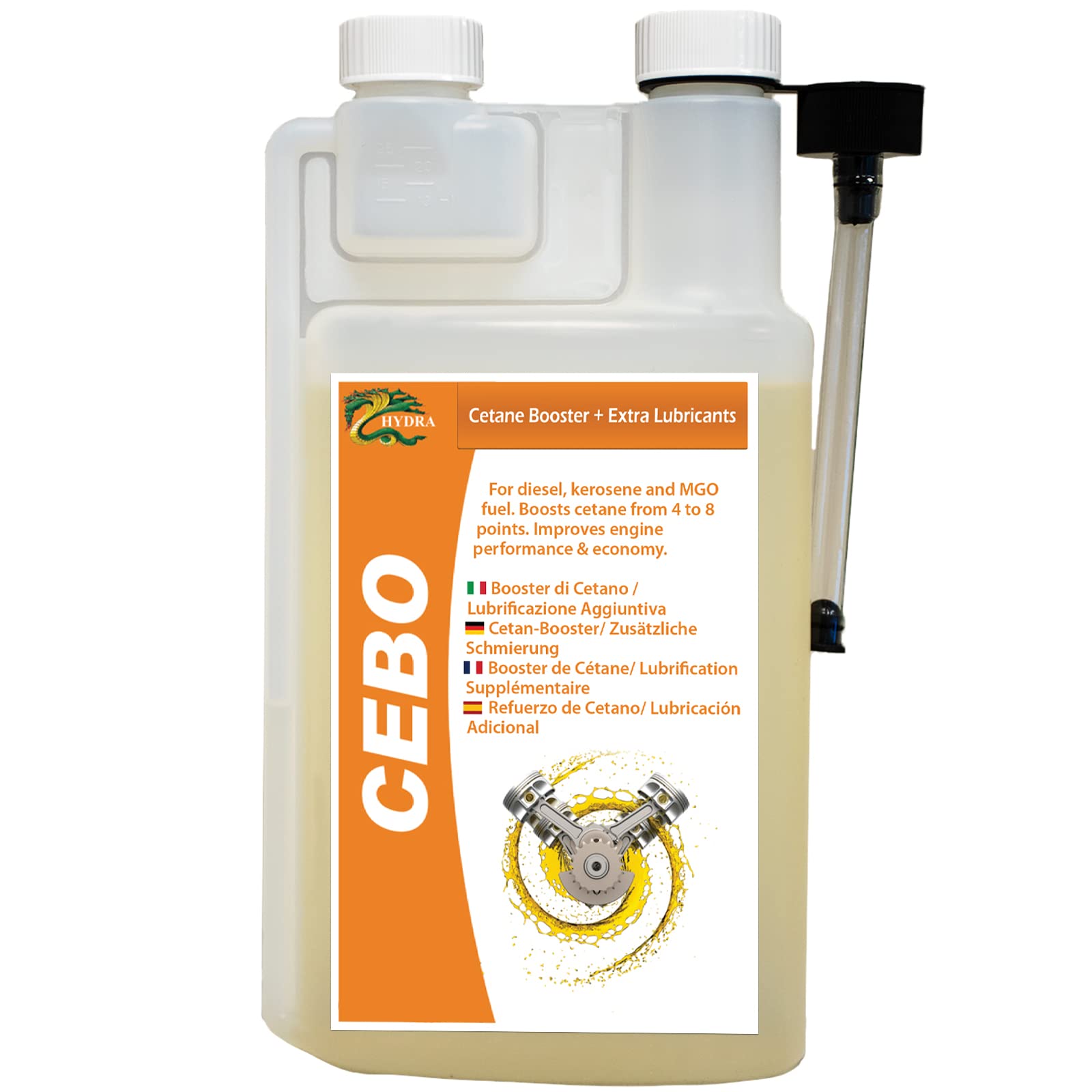 HYDRA CEBO CETANE BOOSTER 2-EHN (Ethylhexyl Nitrate) + Lubricant Diesel Treatment 1L Treats up to 1000L