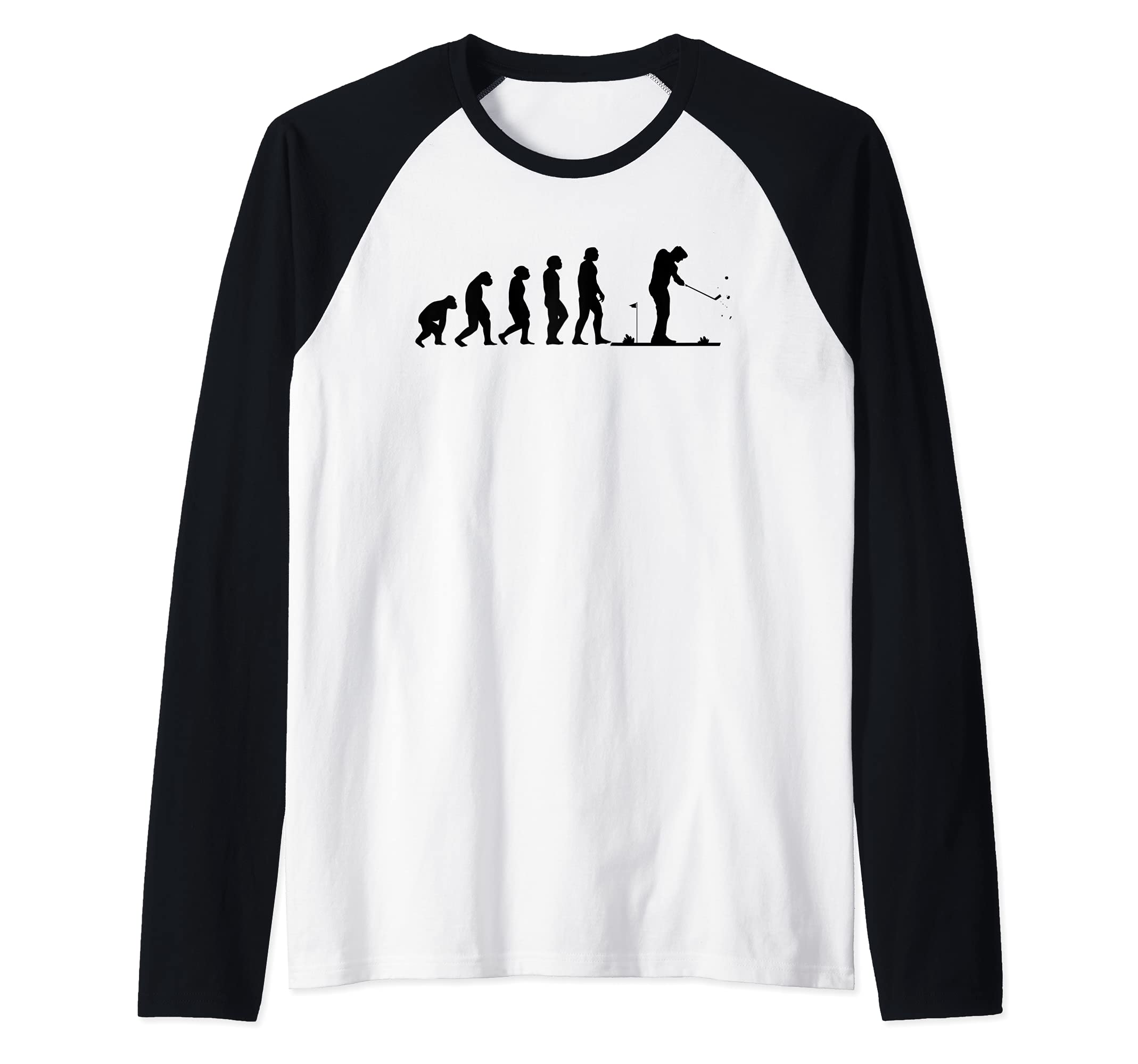 Golf Evolution golfer golf player golf course play golf gift Raglan Baseball Tee