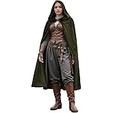 HOMELEX Renaissance Hooded Cloak Halloween Medieval Costume Cosplay Short Cape for Men and Women