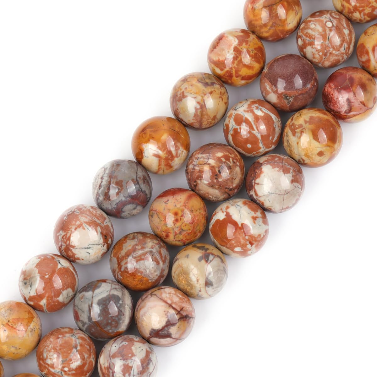GEM-Inside 12mm Multicolar Agate Round Gemstone Semi Precious Loose Beads for Jewellery Making 15''