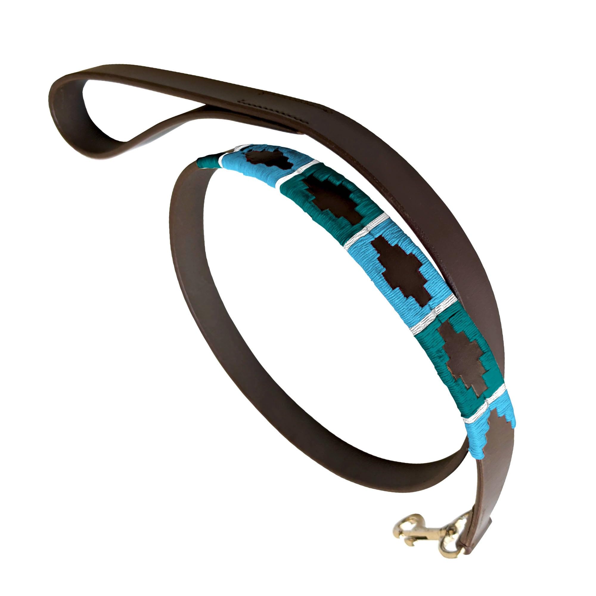 Carlos Diaz Genuine Leather Waxed Embroidered Polo Dog Lead