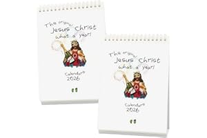 2026 Jesus Christ Desk Calendar, Inspirational Jesus Paintings, Jesus Christ WHAT A YEAR Calendar 2026, Suitable for Office a