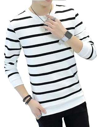 Amazon セウルブルウ メンズ 長袖 ボーダー カットソー ストライプ