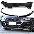 W-POWER, 4PCS Front Bumper Lip & Carbon Fiber Rear Window Roof Spoiler Wing Compatible with 2022-2025 BMW (G42) 2-Series 220i 230i M240i M-Sport Bumper Only (Painted Black Lip)