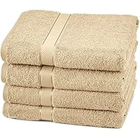Amazon Brand – Pinzon 4 Piece Egyptian Cotton Bath Towels Set - Driftwood Amazon Brand – Pinzon 4 Piece Egyptian Cotton Bath Towels Set - Driftwood