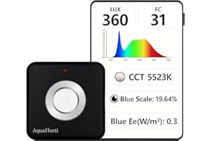 AquaHorti AH-300 Light Meter,Test LED Spectrum,CCT,LUX,Foot Candle,Blue Light Meter,LUX Distribution, Data Exported as a CSV 