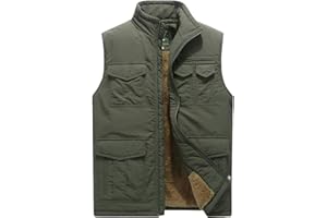 Vcansion Men's Outdoor Casual Stand Collar Padded Vest Coat
