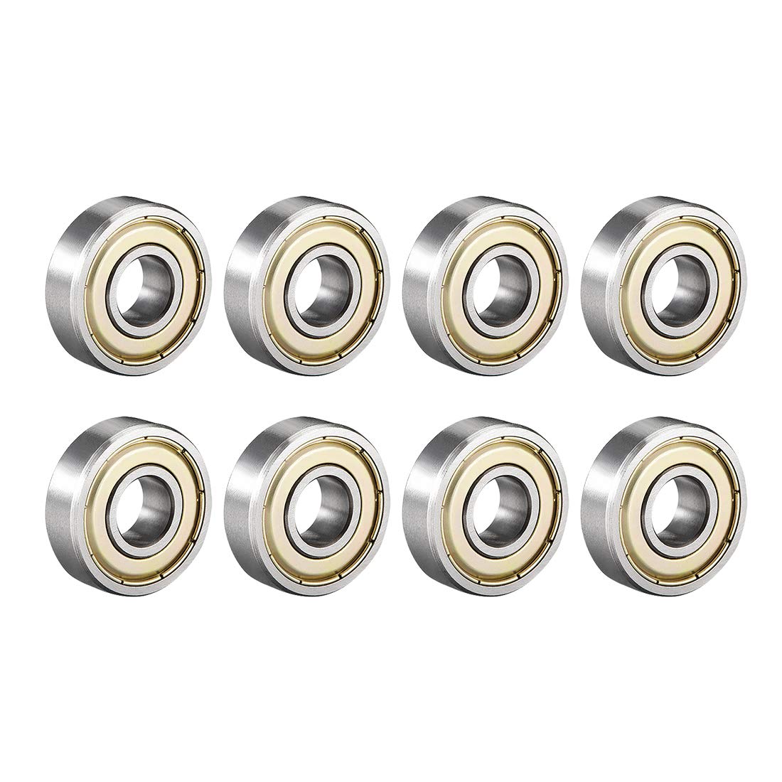 sourcing map 6000ZZ Ball Bearing 10mm x 26mm x 8mm Double Shielded 6000-2Z 80100 Deep Groove Bearings High Carbon Steel Z1 (Pack of 8)