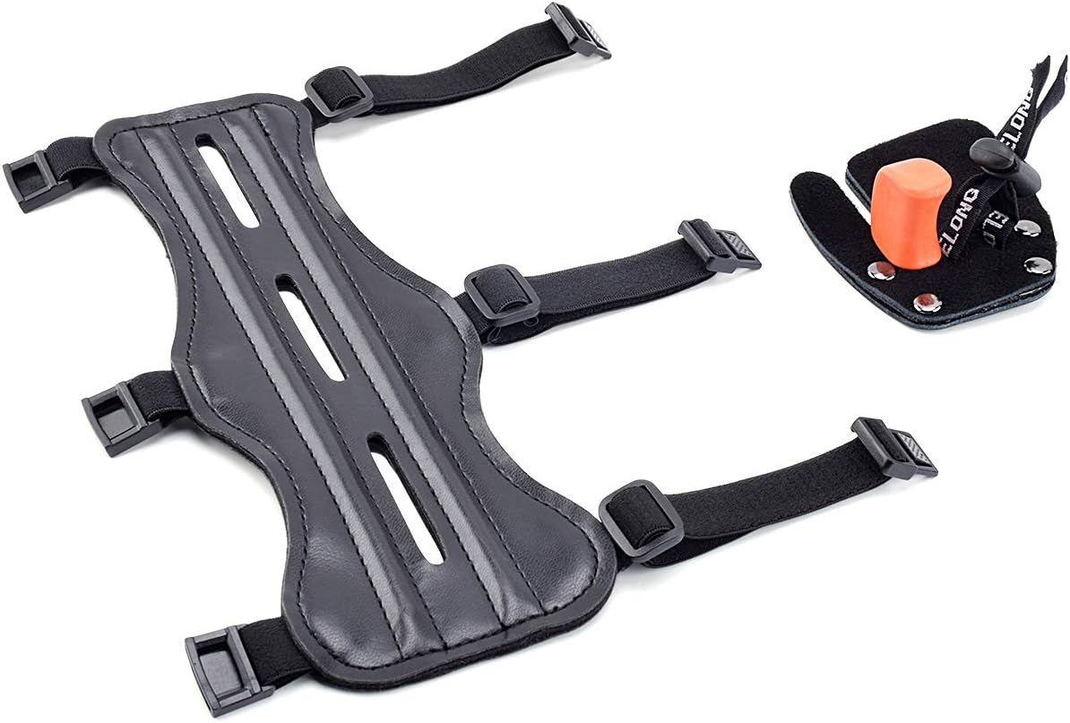 Chuangtong Archery Arm Guard Shooting Protection Safe Guard PU Leather with 3 Adjustable Straps