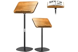 NAMON Book Stand for Reading Made of Wooden and Sturdy Metal Build, Height Adjustable Floor Holder Stand with Page Paper Clip, Can Be Used as Cookbook Stand, Music Stand, Projector Stand, Laptop Stand