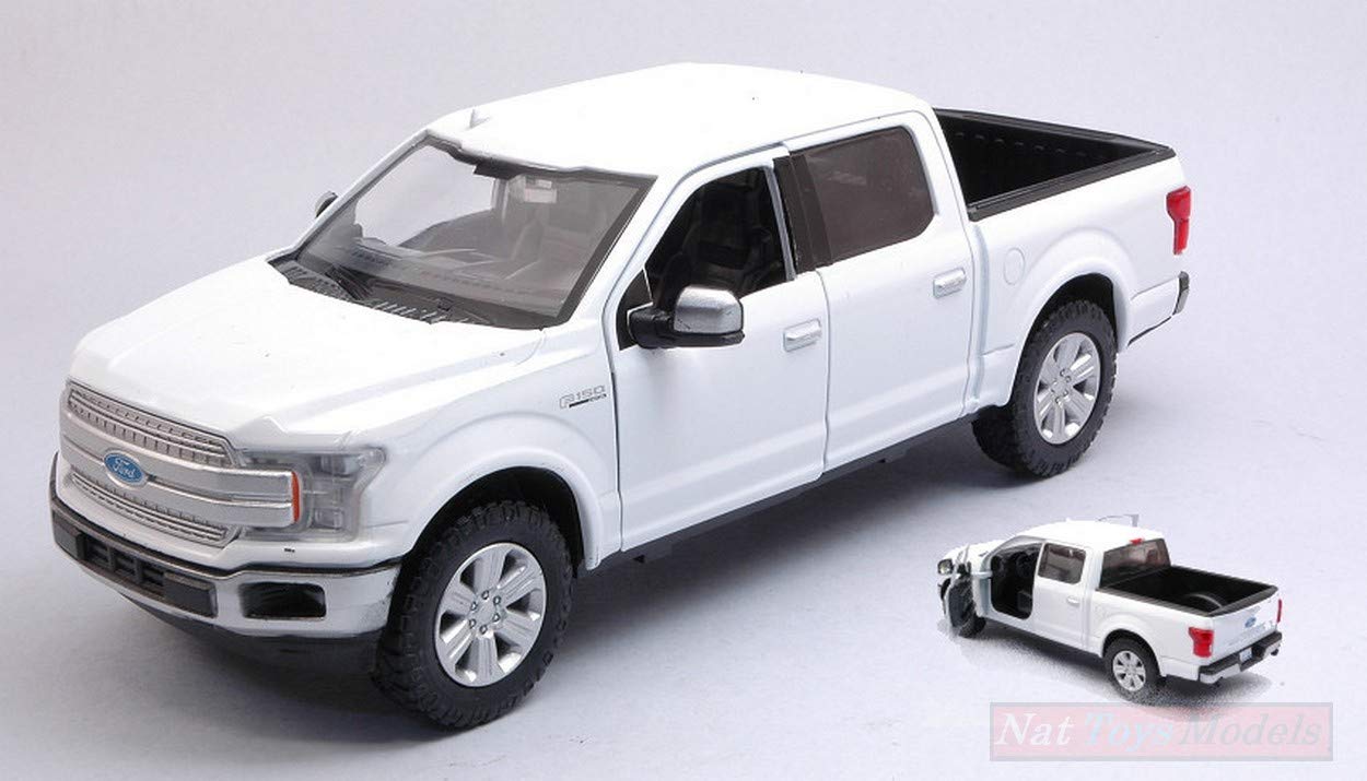 MotorMax SCALE MODEL COMPATIBLE WITH FORD F-150 LARIAT CREW CAB 2019 WHITE 1:27 MTM79363W