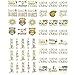 100+ pcs Bachelorette Party Tattoos/Bride Flash Tattoo (8 Sheets) Perforated Temporary Metallic Gold Tattoos Quick Bridal Shower Party Favor Decorations: Bride Tribe, Bridesmaid, Maid of Honor, Funny