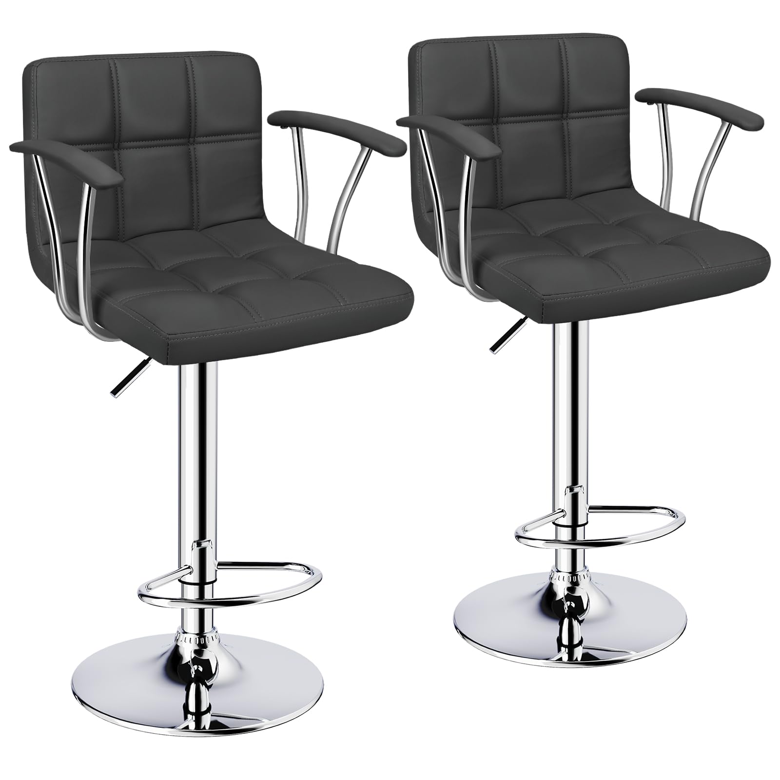 ERGOSEAT Bar Stools Set of 2,Armrest Adjustable