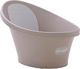 Shnuggle Newborn Baby Bath Taupe Beige with Bum Bump Headrest Plug