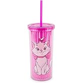 Disney The Aristocats Marie Plastic Carnival Cup, Tumbler With Lid and Straw | Holds 20 Ounces