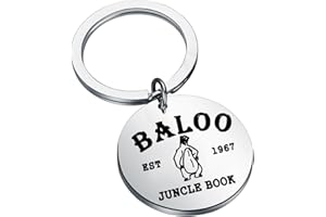 KUIYAI Jungle Inspired Gift Baloo Bear Loves Gift WDW Trip Gift Cartoon Character Gift Baloo Est 1967 Jungle Book Keychain