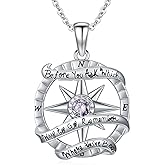 Adnix Compass Necklace 925 Sterling Silver Compass Necklace Graduation Inspirational Jewelry for Women Men