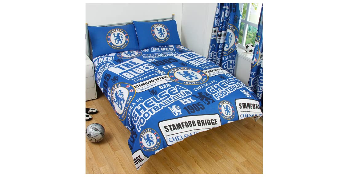 Chelsea FC Patch Double Duvet Cover Set Blue