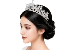 Silver Crystal Tiara Crown Headband Princess Elegant Crown with combs for Women Girls Bridal Wedding Prom Birthday Party