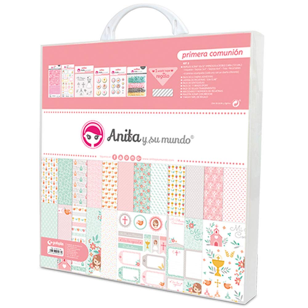 Anita and His World First Communion Girl Scrapbooking Kit, Pink, 30 x 30.5 cm, 8