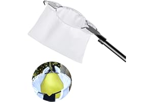 LUVENIA Fruit Picker Pole Tool with Basket Telescoping - Adjustable Mango Picker 35-68 inch Long Handle - Apple Orange Avocado Acorn Lemon Pear Pomelo Chery Picker for Tree with Fabric Fruit Basket(8ft)