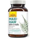 Country Life Maxi-Hair Supplement - 2000mcg Biotin & Vitamins for Hair, Skin & Nails - Certified Gluten-Free & Vegetarian - Supports Hair Growth, 60 Tablets