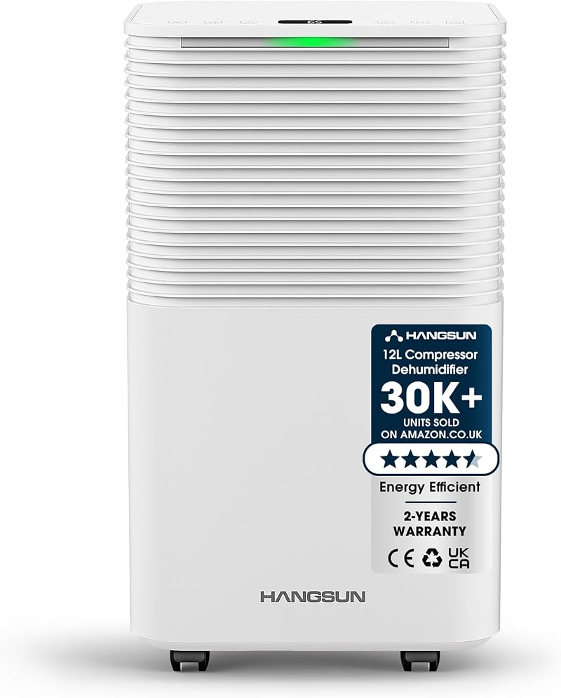 Hangsun DL12 12L Dehumidifier with Digital Humidity Display 24H Timer