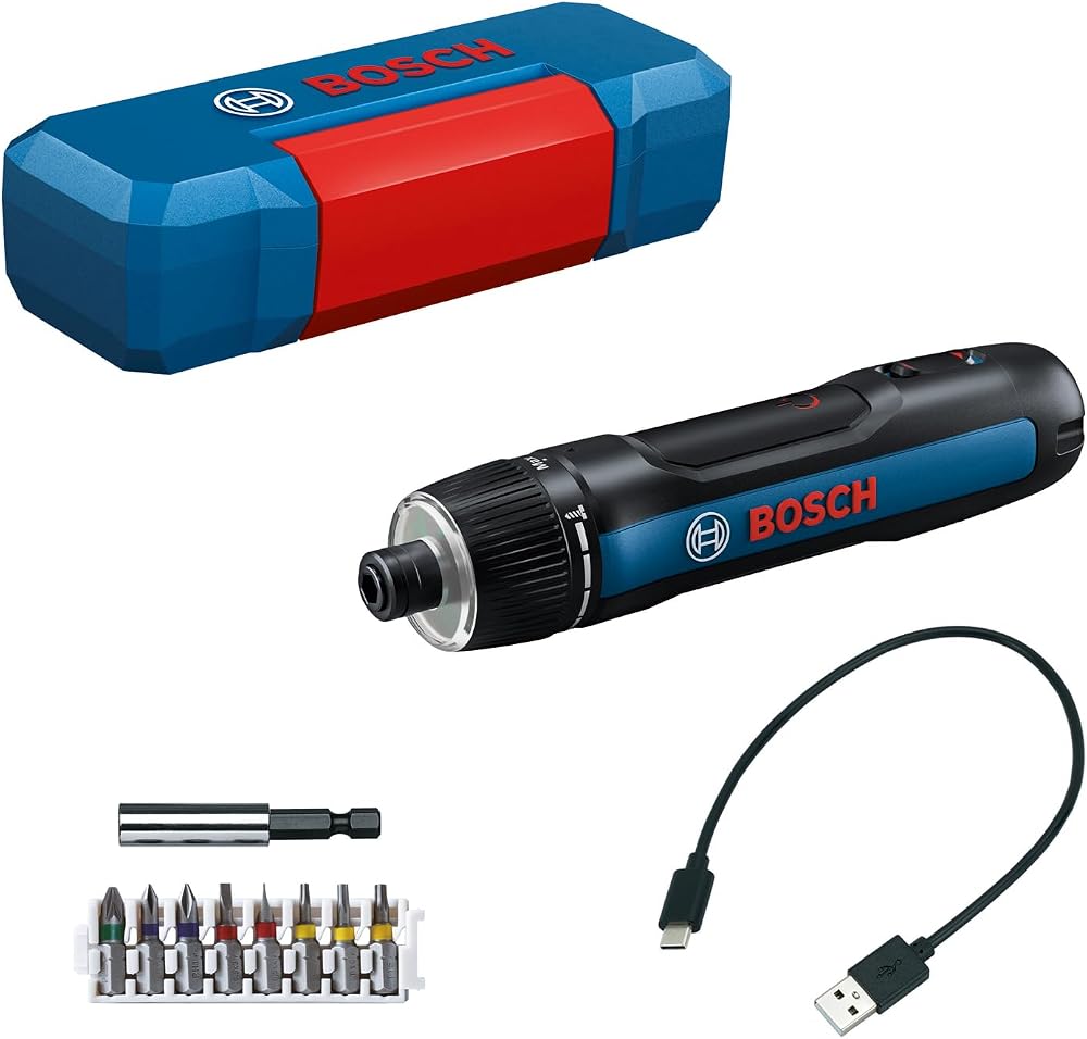 Bosch Professional GO 3 Screwdriver with 8 Bit Set USB-C Case Light