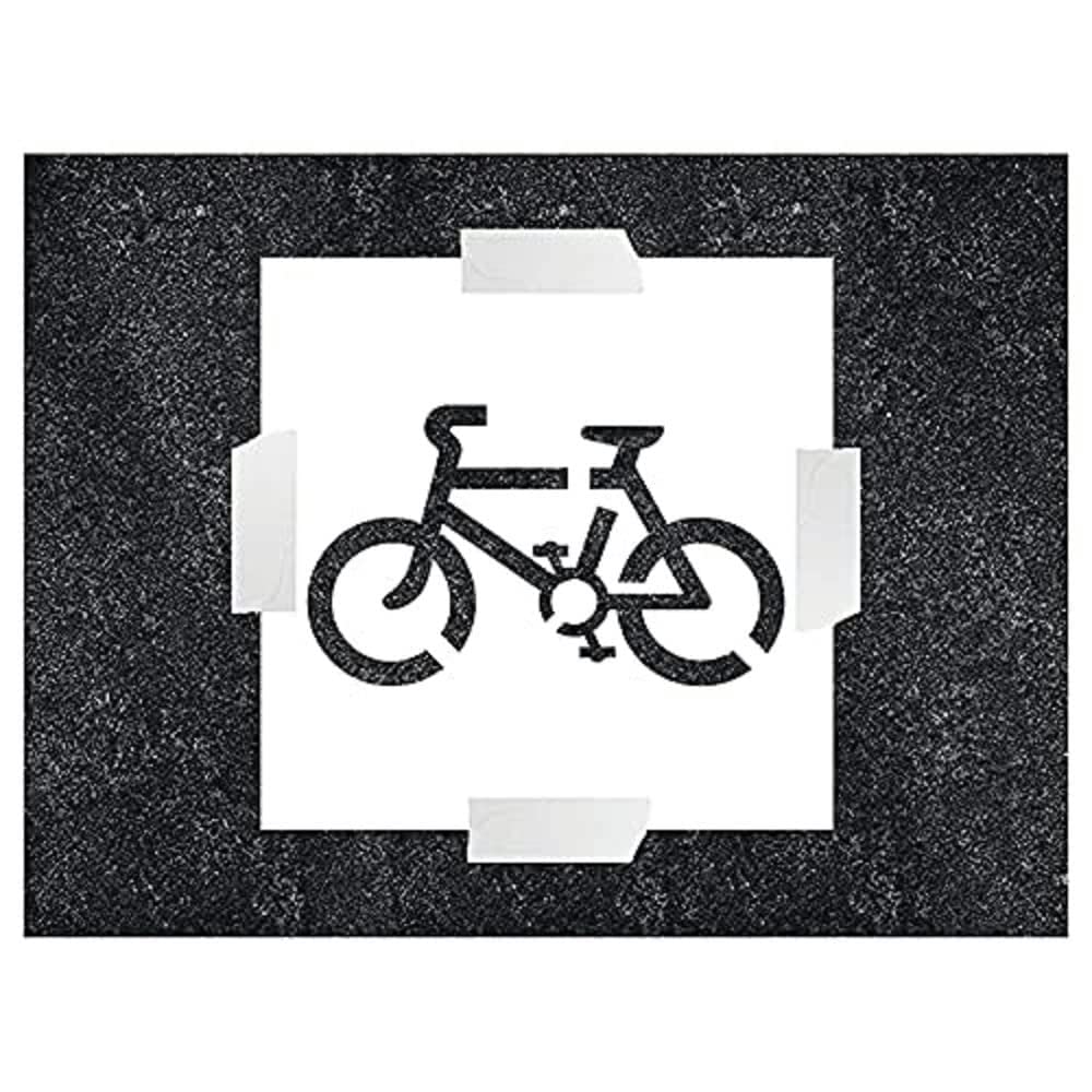 V Safety Cycling Stencil - 400 x 400 mm - 1.1 mm Polypropylene Safety Sign