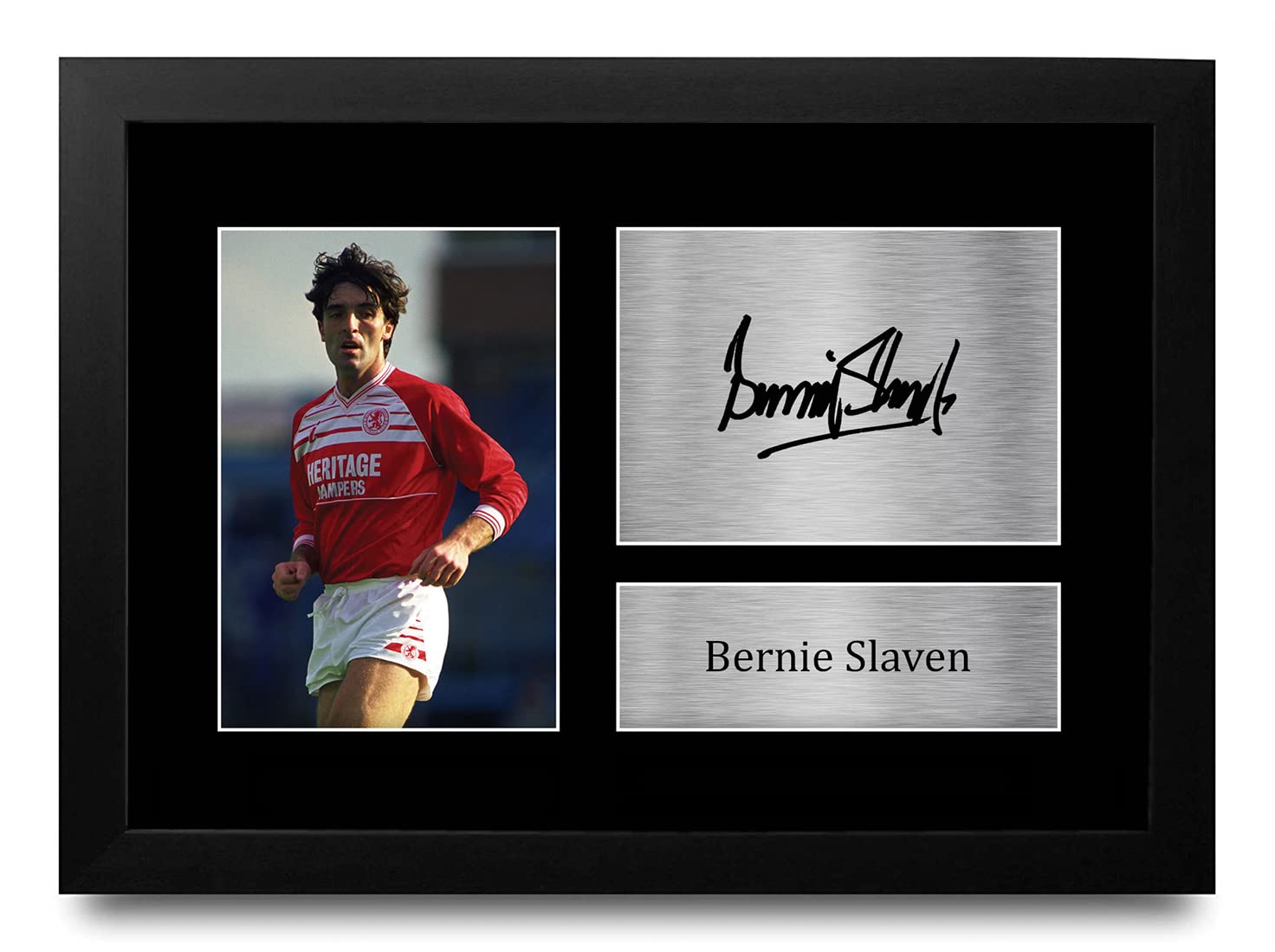HWC Trading FR A4 Bernie Slaven Middlesbrough Gifts Printed Signed Autograph Picture for Football Fans and Supporters - A4 Framed