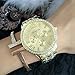 Happy Hours - Unisex Classic Alloy Round Geneva Crystal Rhinestone Leisure Quartz Wrist Watch Golden