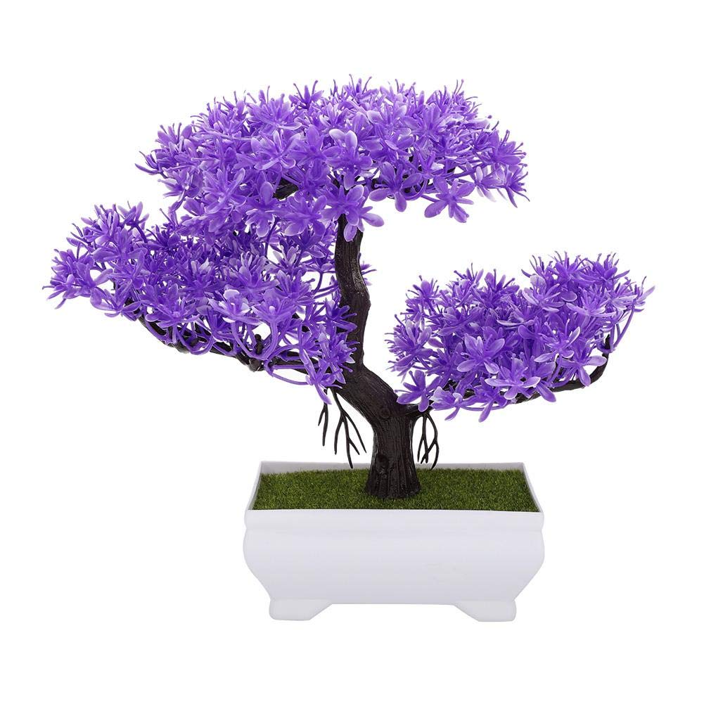 Artificial Bonsai Fake Blossom Flower Plastic Potted,Mini Potted Artificial Plants Fake Flowers, Plant for Bathroom Home Office Indoor Tabletop Decor (A)