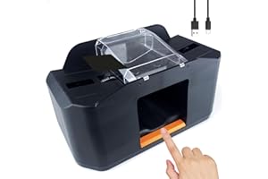 Rechargeable Card Shuffler Machine, 2000mAh USB-C Automatic Poker Shuffler for 1-2 Decks, Silent Portable Mixer