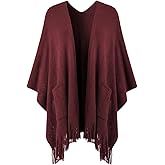 Ferand Shawl Wraps for Women, Cozy Lightweight Poncho Cape with Pockets, Warm for Fall Winter Travel