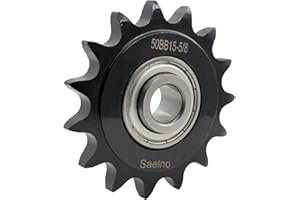#50 Roller Chain Idler Sprocket Type C 5/8" bore 15 Tooth with Bearing 203KRR2,Hardened Antirust 1045 Steel Drive Sprockets 5