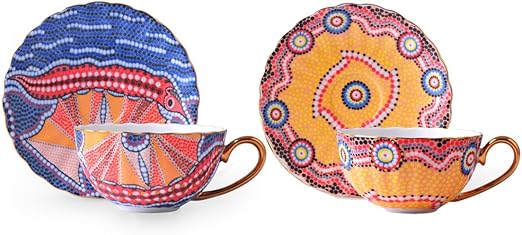 Amazon Com Acoome Tea Cup And Saucer Set 6 8 Oz Bone China Cup