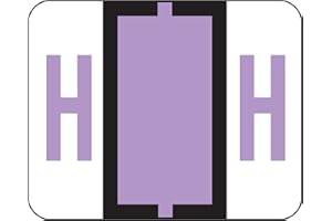 Smead BCCR Bar-Style Color-Coded Alphabetic Label, H, Label Roll, Lavender, 500 Labels per Roll, (67078)