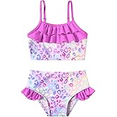 Little Girls Two Piece Mermaid Bikini Set Ruffle Adjustable Summer Beach Bathing Swimsuit 3-7 Years for Kids